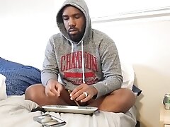 Bbc Rolls Blunt And Strokes Hard Dick Until Climax