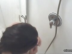Hot Japanese Stepmom Spied In The Shower