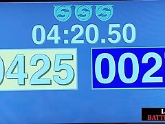 Lezdom wrestling Ebony babe fingers loser pussy after fight