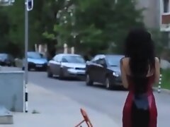 Rubber beauty in Latex tights and dress