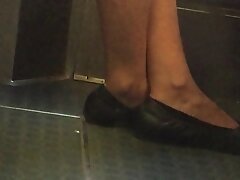 Nice blond girl long legs nice ballerina