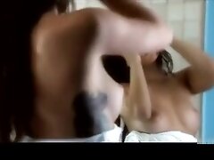 HOT sexy brunette teen 18+ Nina James masturbates after her shower