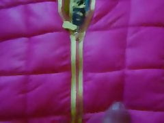 to cum on a woman's jacket for you to watch