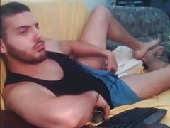 Str8 guy fooling around with his balls