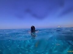 A Russian Girl With A Stunning Body Swim With Gold Teachers