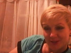 Hot 45 yo Russian mature Larisa play in skype